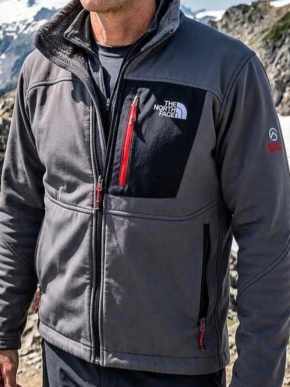 The North Face Summit Series Softshell Fleece Jacket in Charcoal grey Medium